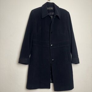 Kristen Blake Black 3‎ Button Collar Pea Coat